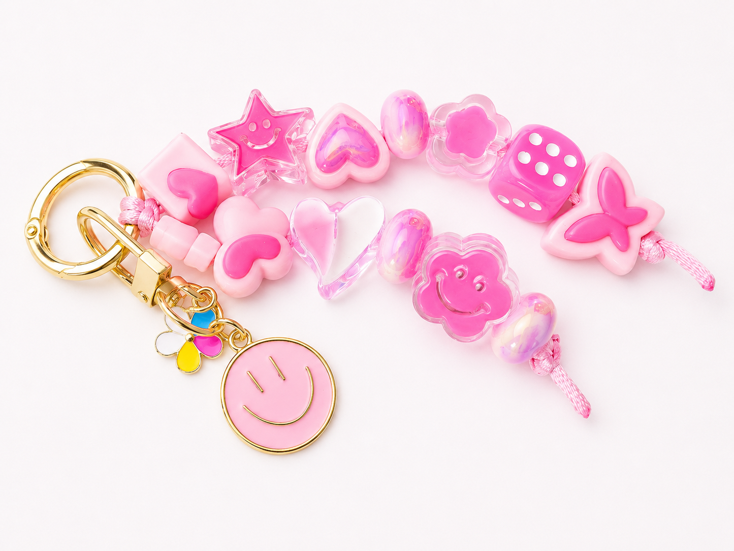 Beaded Key Chain "Cloud Pink"