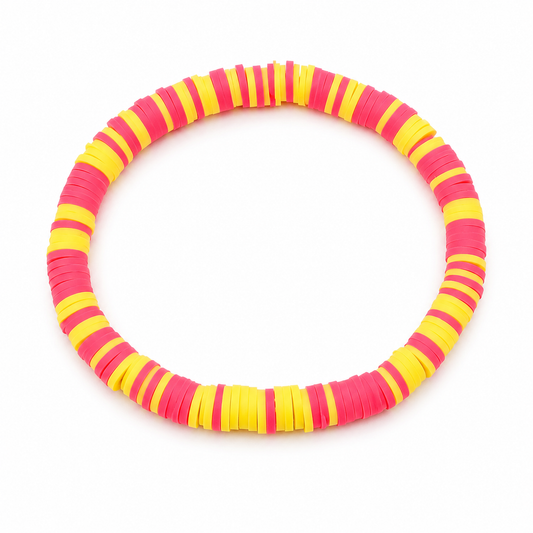 Clay Bracelet Pink & Yellow