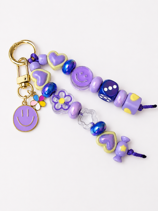 Beaded Key Chain "Purple Daize"