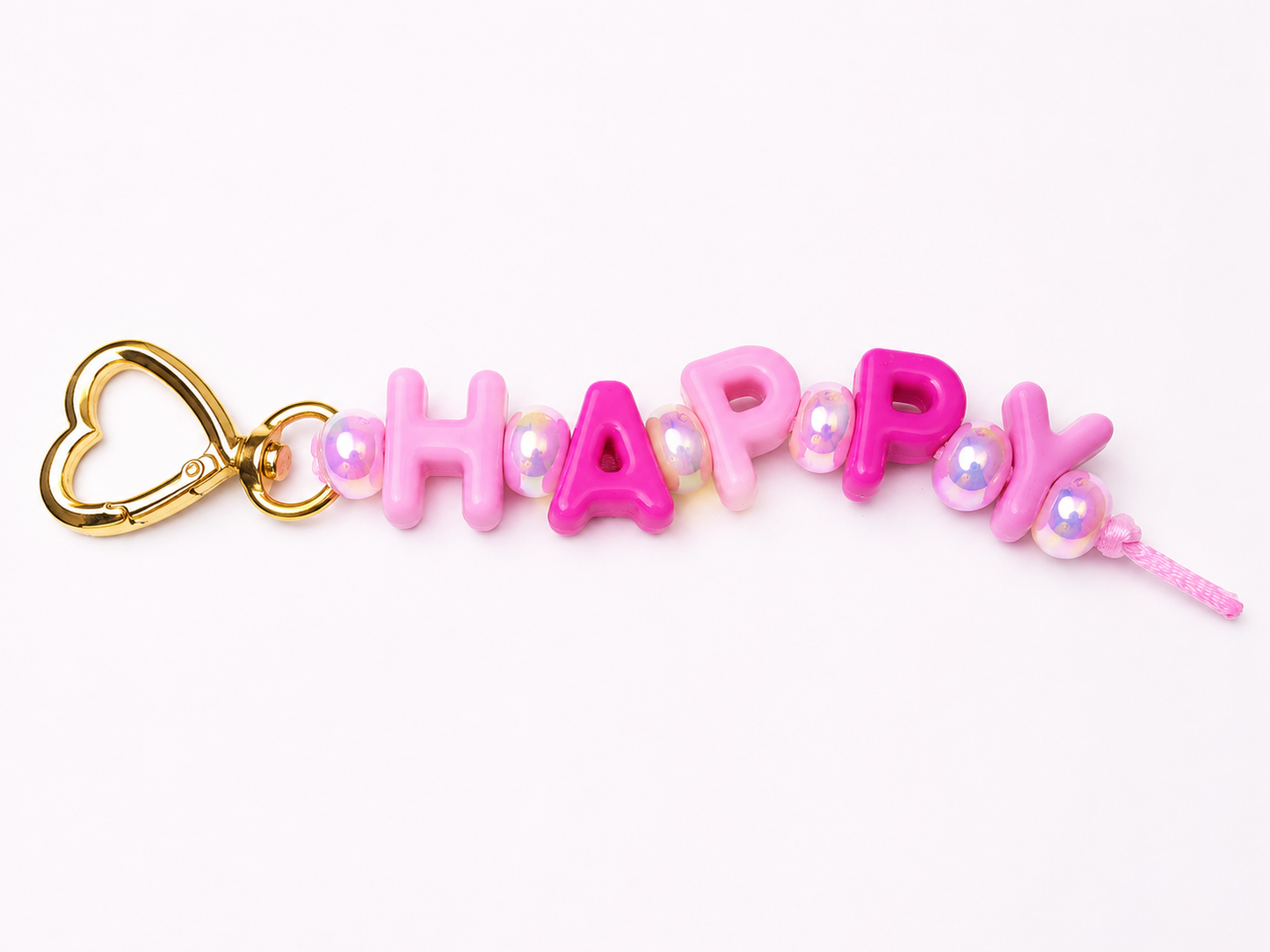 Beaded Key Chain "Happy"